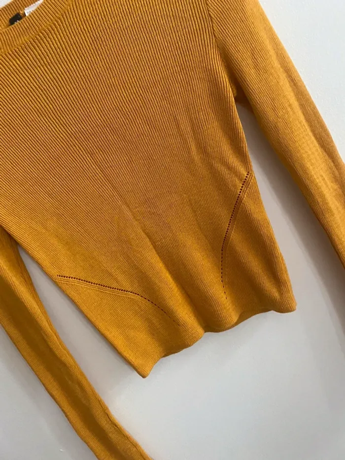 Pull fin jaune moutarde - photo numéro 3