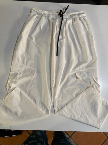 Pantalon large blanc taille  XL mixte