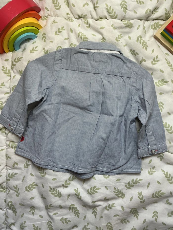 chemise manches longues rayé bleu et blanc 6 mois obaibi - photo numéro 5