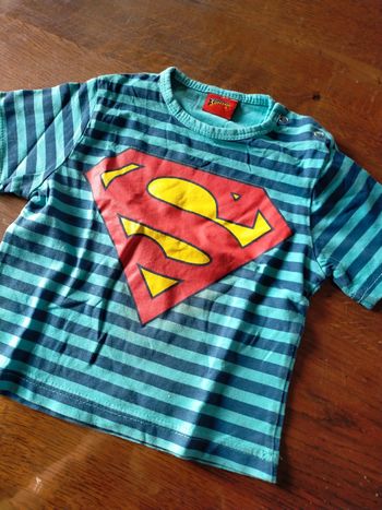 T-shirt rayé Superman 12 mois