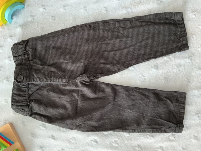 pantalon léger noir rayé blanc 12/18 mois H&M taille réglable - photo numéro 4