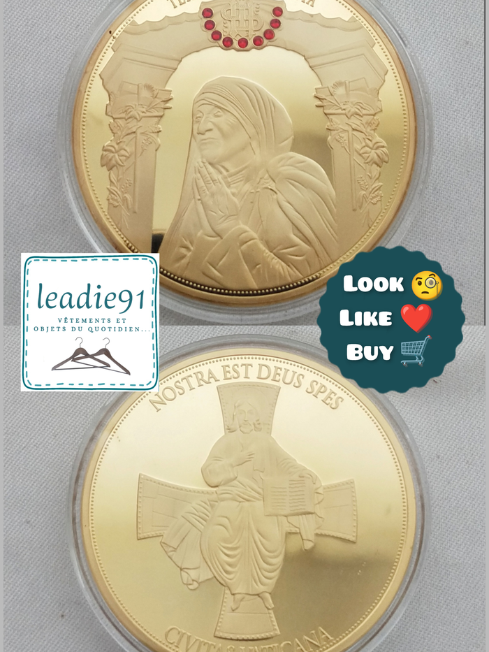 Médaille double face Mère Teresa / Dieu NEUF
