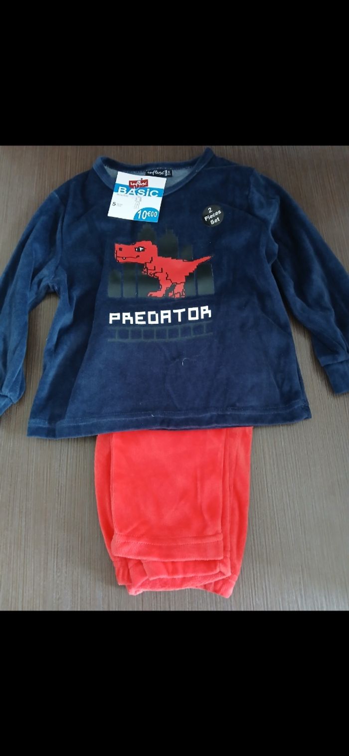 Pyjamas chaud en velours garçon 5 ans