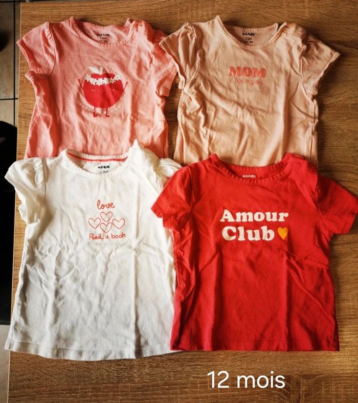 Lot de 4 t-shirts Kiabi 12 mois