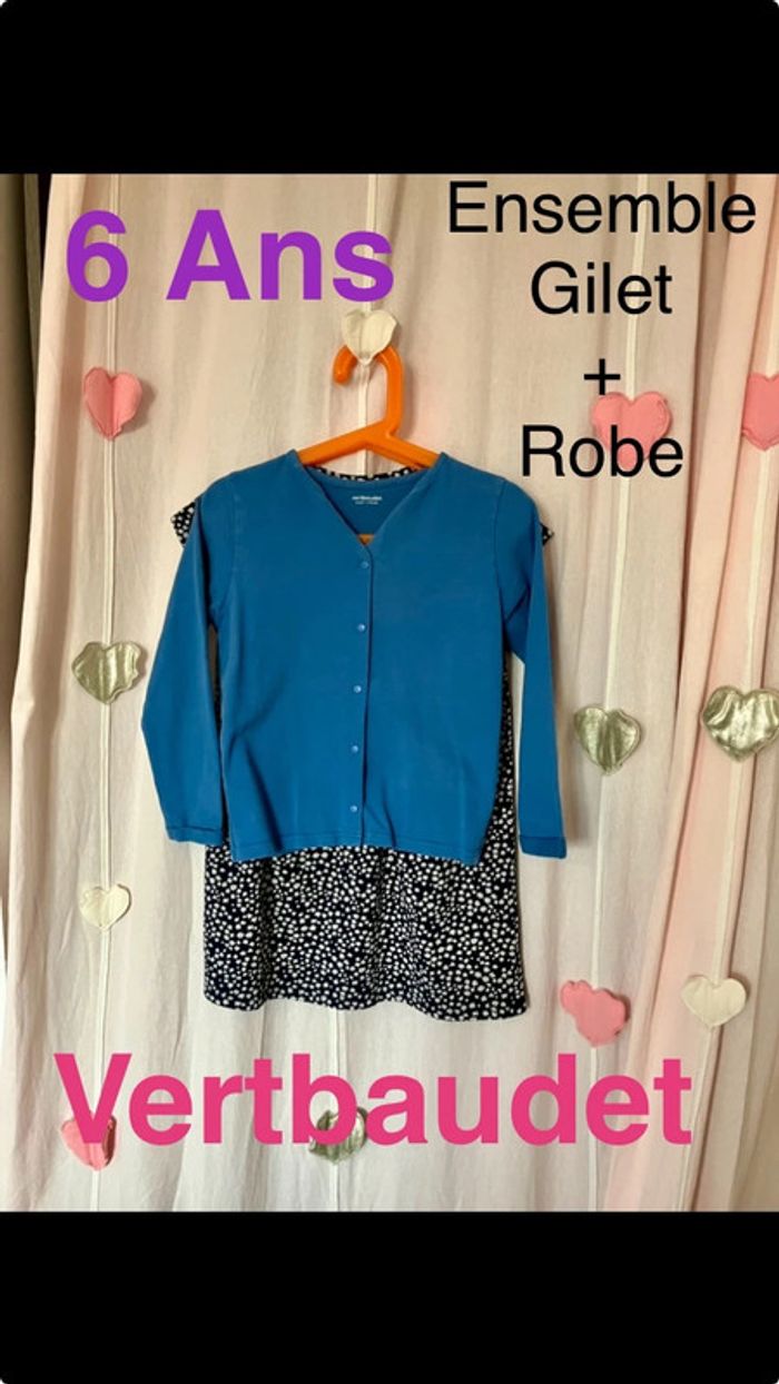 Ensemble gilet + robe taille 6 ans Vertbaudet - photo numéro 2
