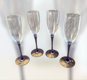 Ensemble de 4 flûtes à champagne Luminarc vintage 