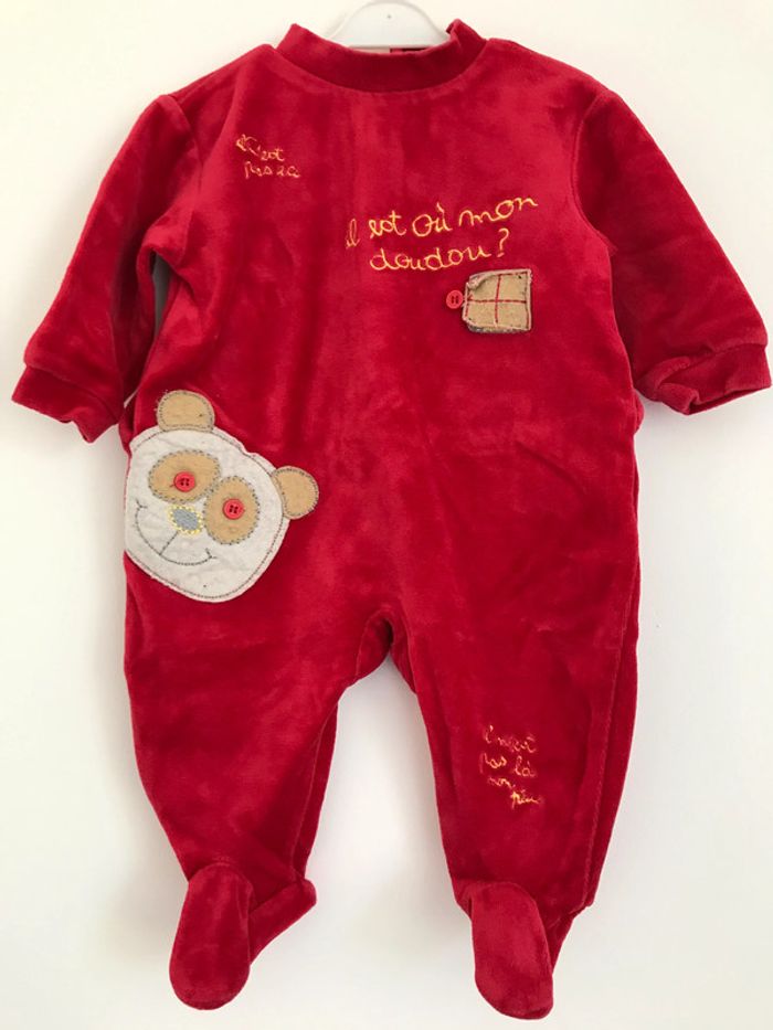 Lot 7 pyjamas velours 1 pièce bébé garçon 3 mois - photo numéro 8