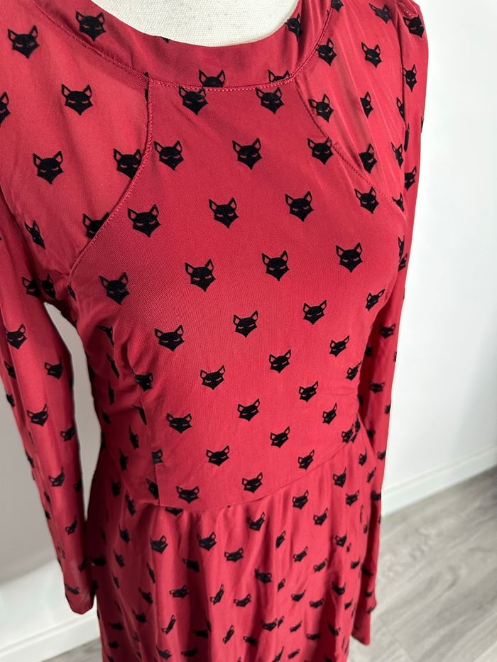 Robe tulle mesh renard noir et rouge bordeaux Migle + Me T40 L - photo numéro 3