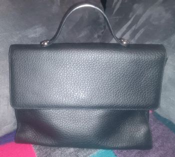 Petit sac à main cuir noir Lamarthe