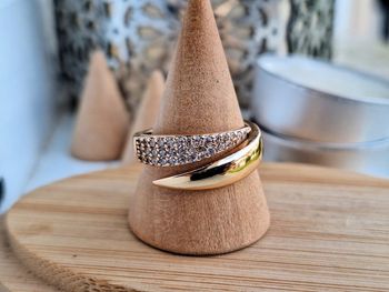 Bague ouverte avec strass design Griffe en Acier Inoxydable Bague de fiançailles pour femmes, Cadeau
