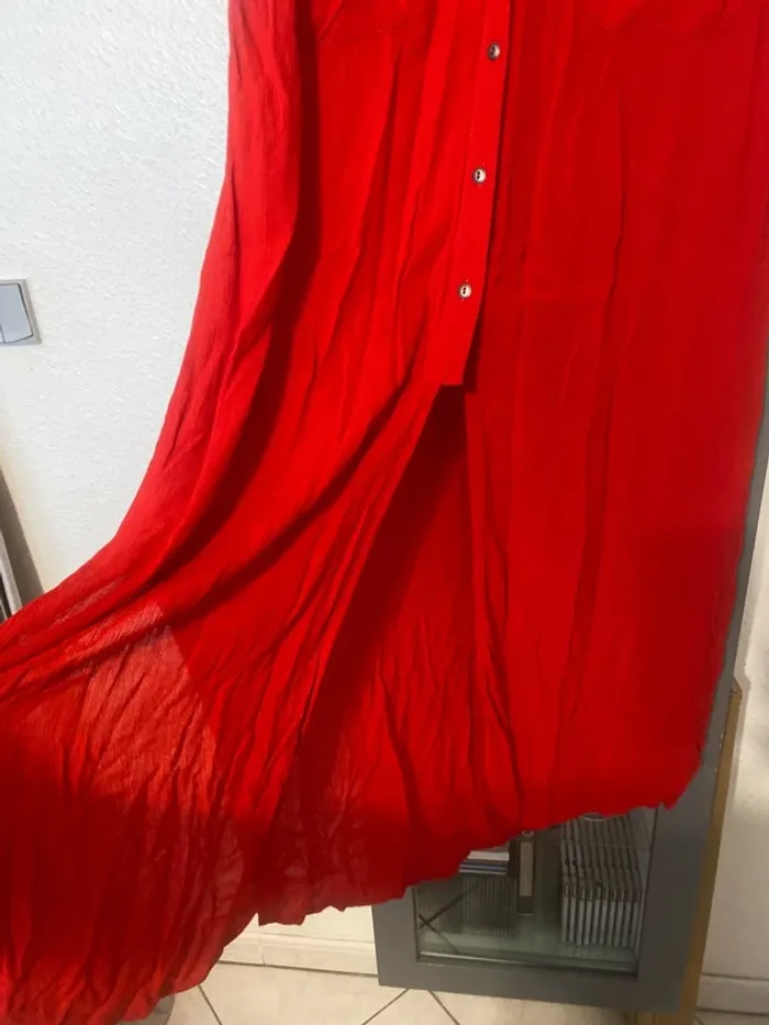 tunique longue fendu rouge 50 M&S mode - photo numéro 3