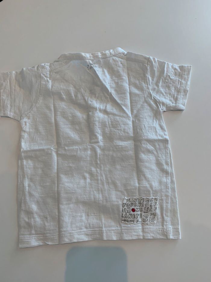 T-shirt col tunisien blanc Gemo taille 2 ans garçon - photo numéro 3