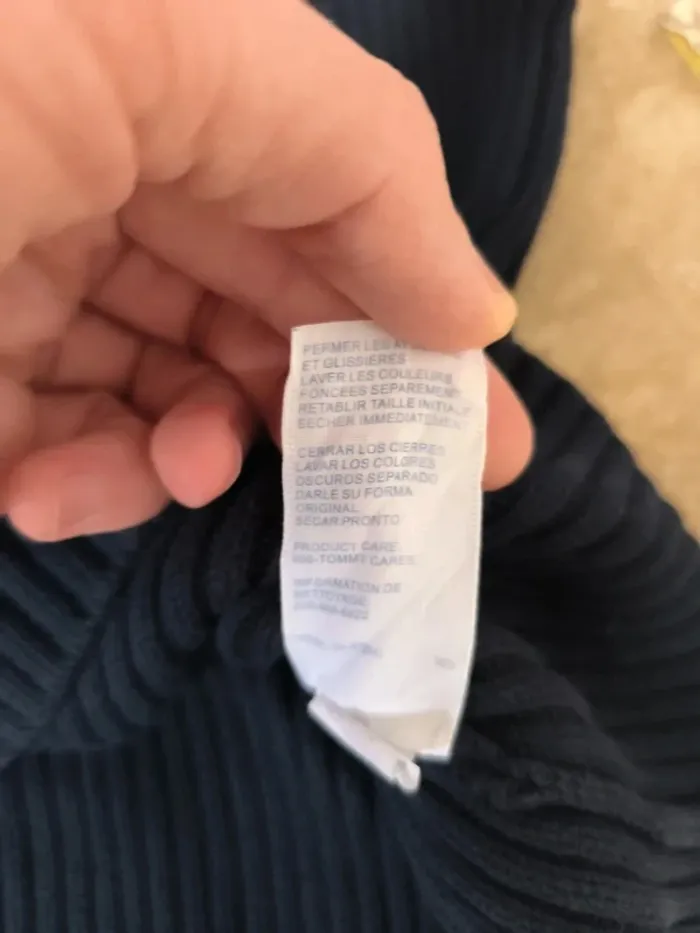 Pull 1/4 zippé Tommy Hilfiger femme marine L excellent état - photo numéro 11