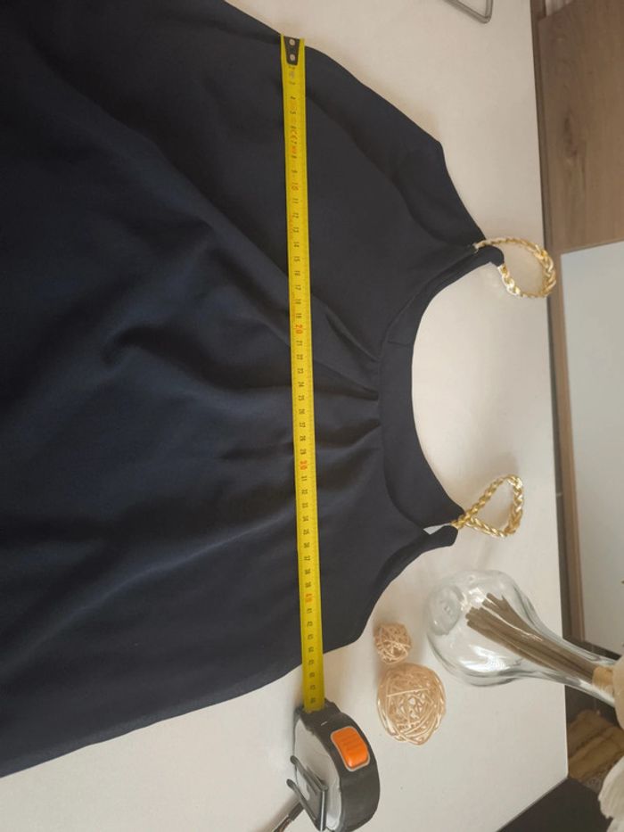 Top bleu marine doublé taille unique - photo numéro 2