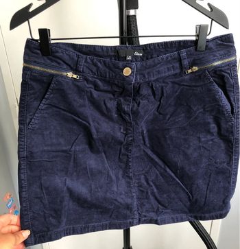 Mini jupe en velours bleu Etam taille 40