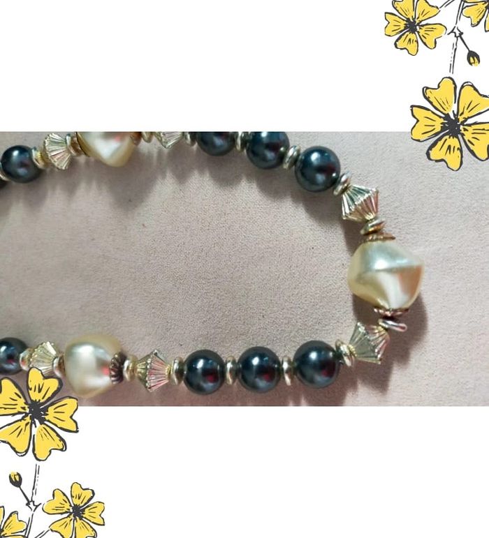 Collier vintage perles noires et nacrées – Élégance contrastée - photo numéro 8