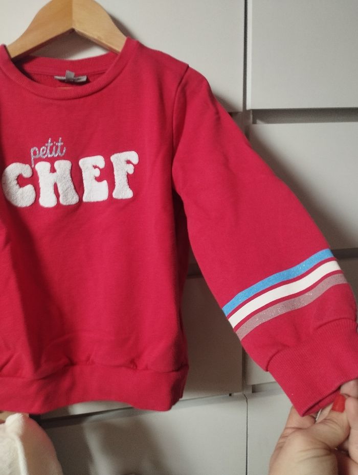 Pull sweat rouge jbc 8ans fille - photo numéro 7