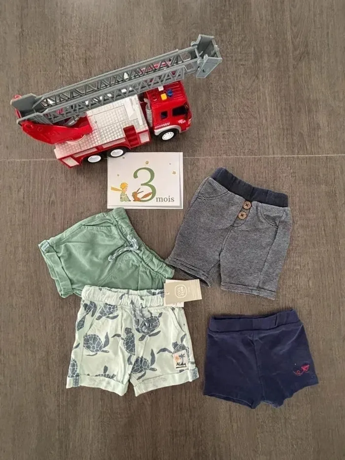 Shorts pantacourts 3 mois lots garçon