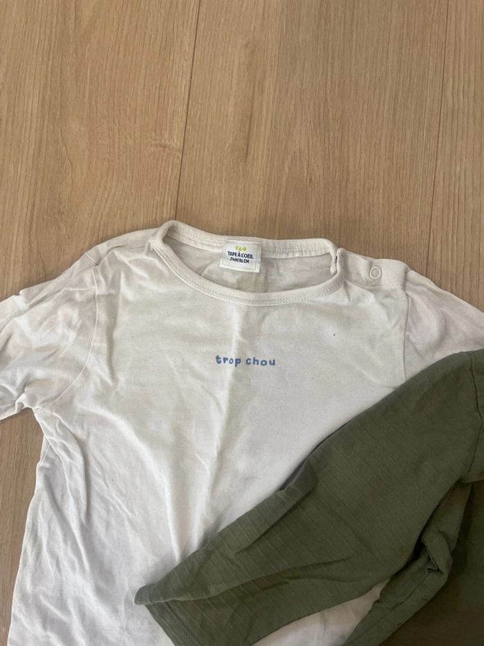 Lot deux t-shirt manches longues 25 mois - photo numéro 2
