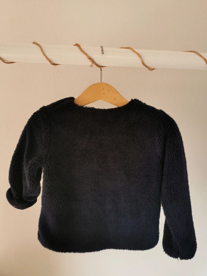 Gilet fourrure bleu marine, DPAM, 24 mois - photo numéro 4