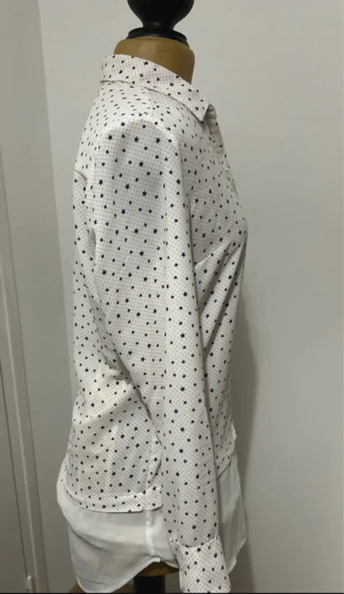 Chemise étoiles et pois Emma blués taille. 38 - photo numéro 2