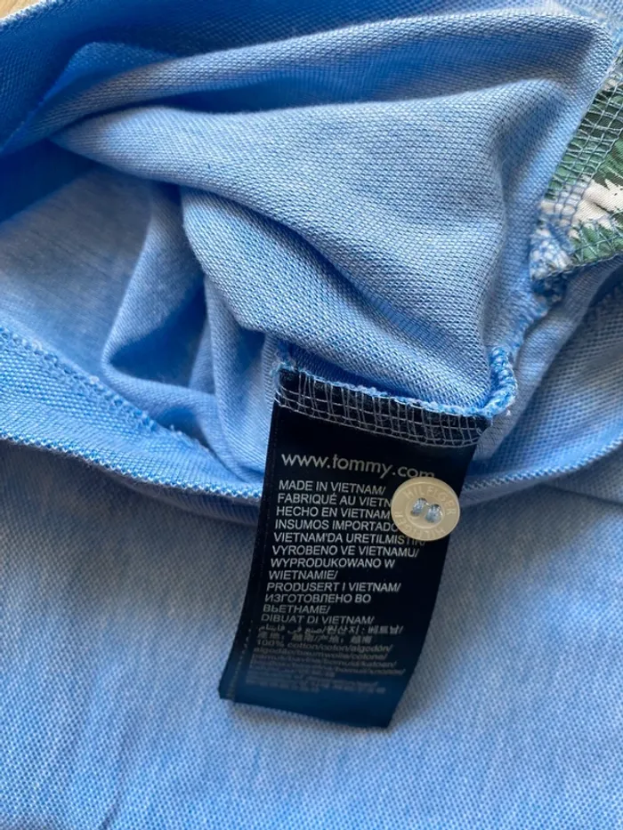 Polo Tommy H bleu ciel T.S - photo numéro 5