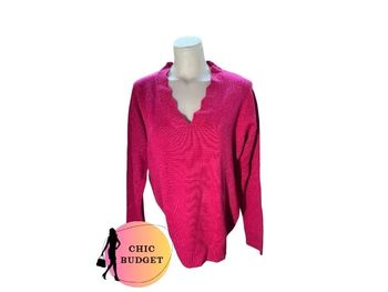 Pull Rose - Bleu Bonheur- Taille 46/48 - Parfait État.