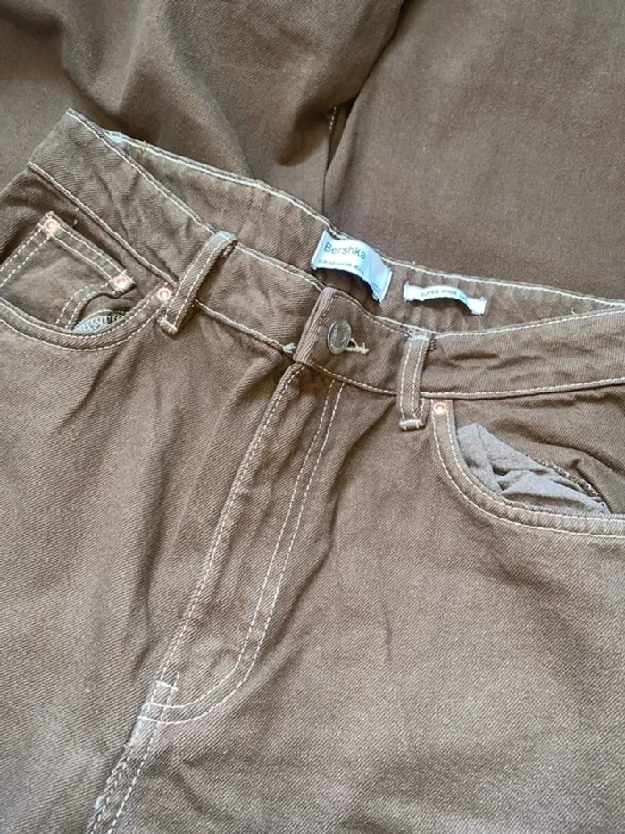 pontalon super wide leg Bershka