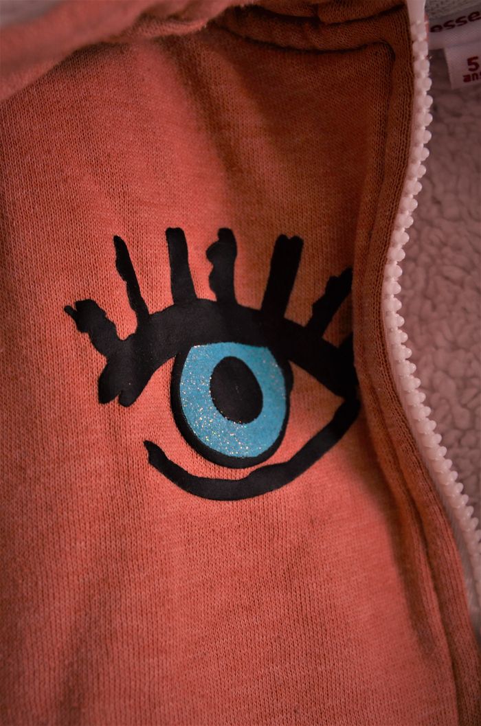 Veste abricot molleton / fourrure - photo numéro 2