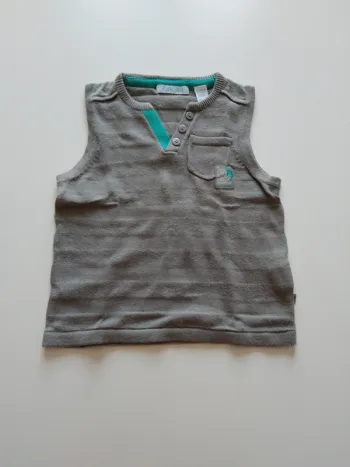 gilet sans manches gris kaki okaidi garcon 12 mois