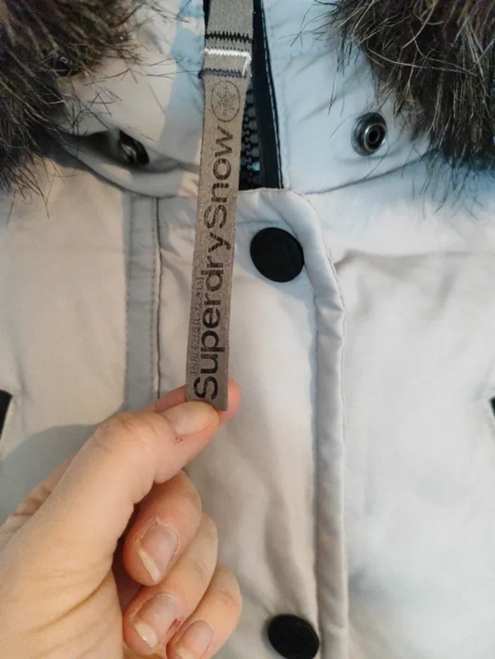 Superbe veste de ski Superdry M gris clair - photo numéro 6