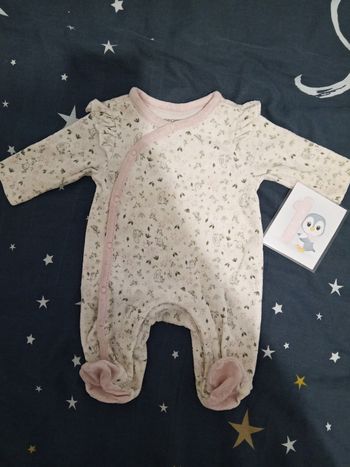 Pyjama "blanc avec dessins" _ 1 mois