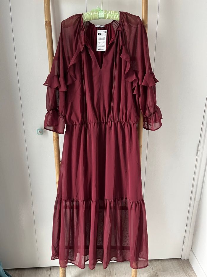 Magnifique robe bohème bordeaux