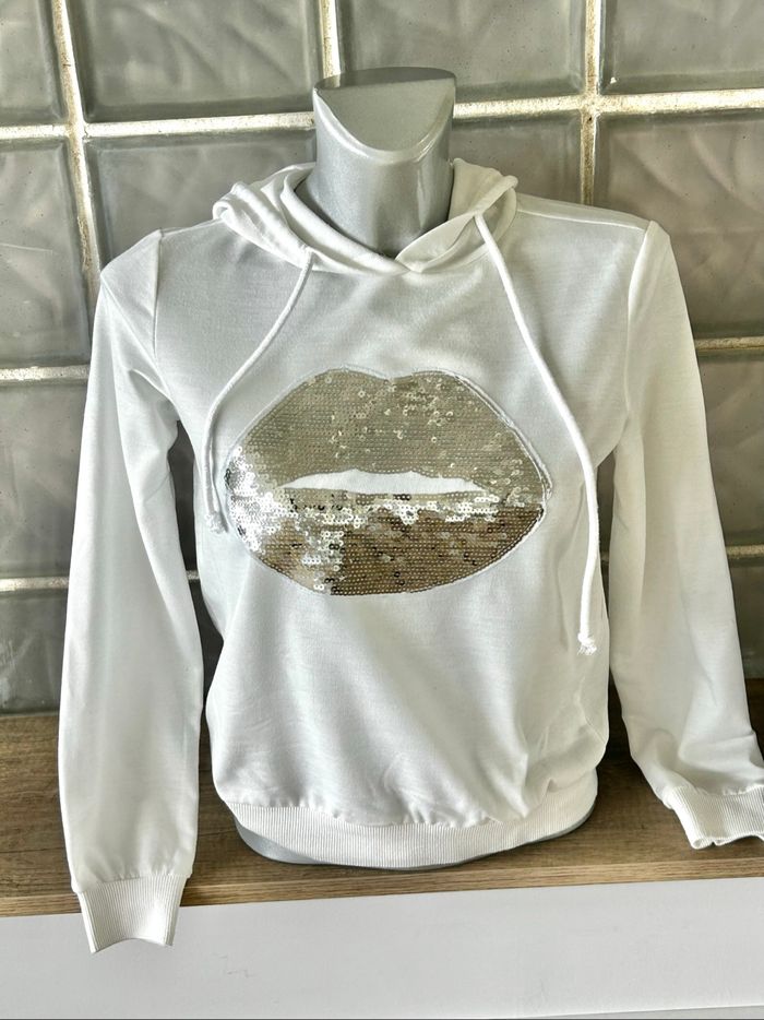 Sweat à capuche blanc S - photo numéro 2