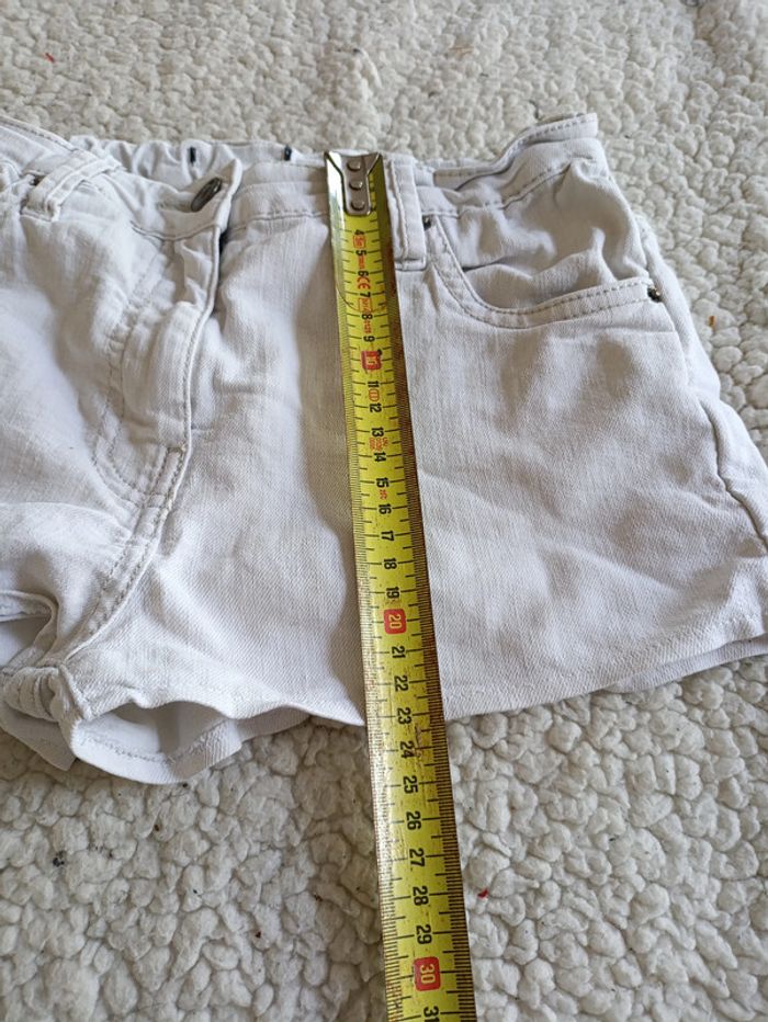 Short en jean blanc taille haute vintage été casual - photo numéro 5