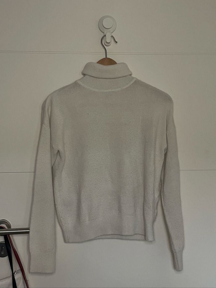 Pull blanc col roulé XXS - photo numéro 2