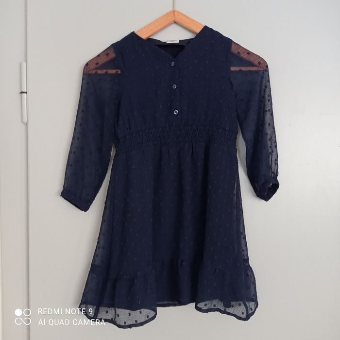 Robe marine plumetis 7/8ans - photo numéro 2