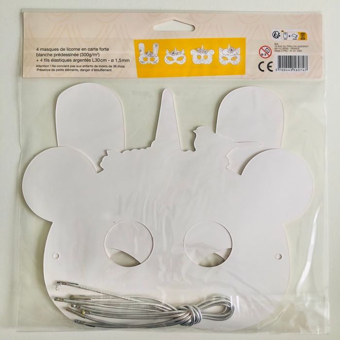 Masques licorne à colorier - photo numéro 2