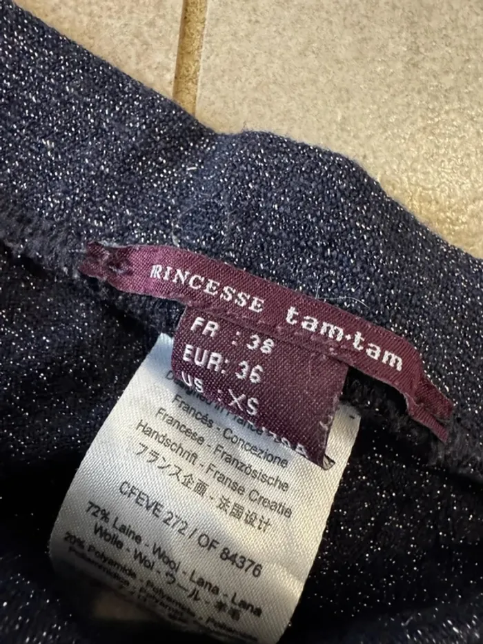 Legging bleu Princesse tam tam, taille 38, très bon état - photo numéro 2