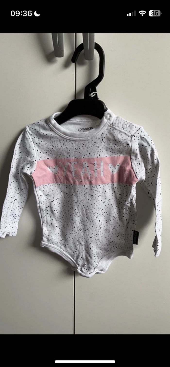 Lot 5 Bodies fille 6 mois manches longues - photo numéro 3