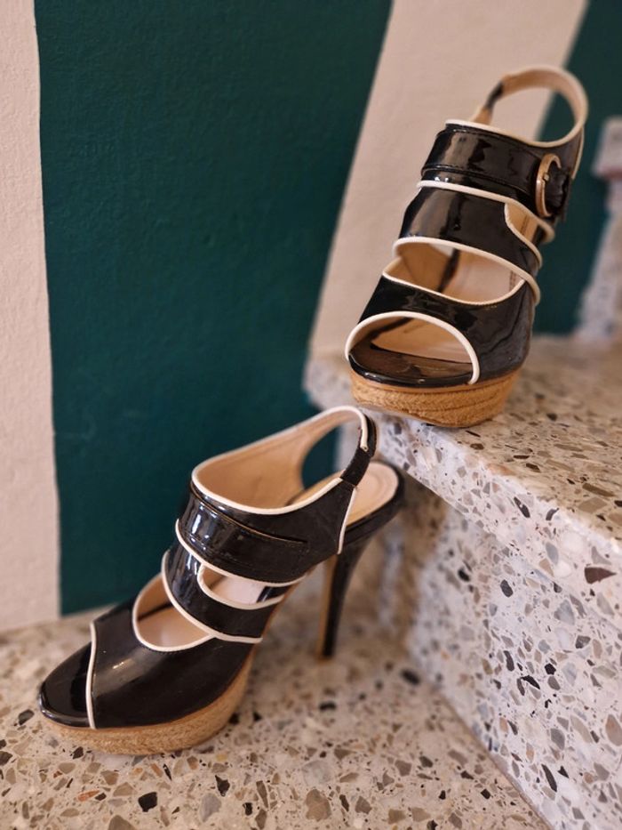 Chaussure été à talon noire - photo numéro 2