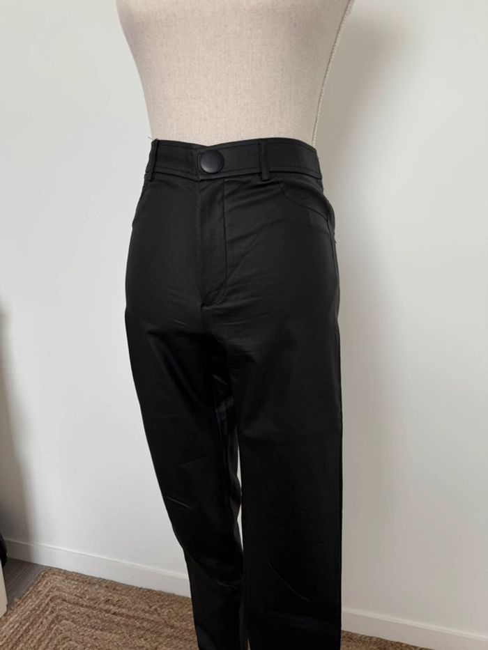 Pantalon legging zara noir enduit long L pantaloni pantalones Vloeiende Calças cuir skinny donna - photo numéro 2