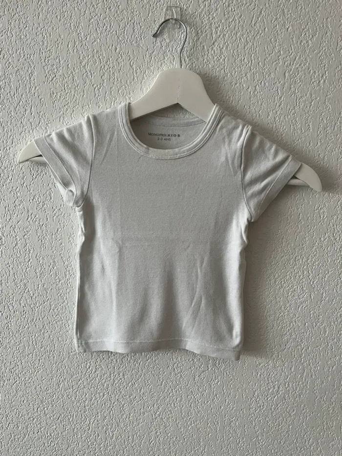 T-shirt basique blanc Monoprix Kids 2-3 ans