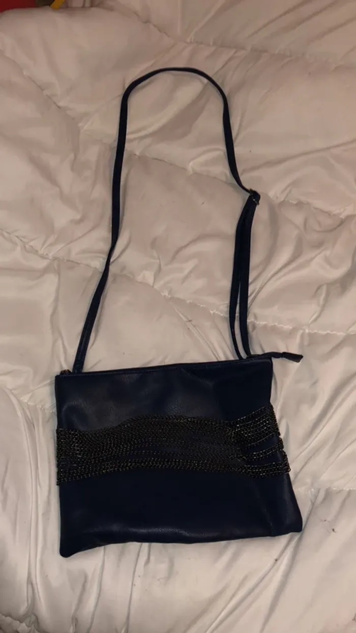 Sac bandoulière bleu marine - photo numéro 2