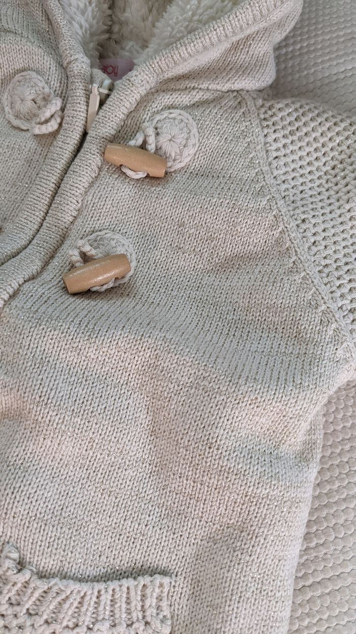 Gilet fourré beige 12 mois Gémo - photo numéro 3