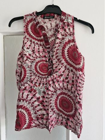 Chemisier sans manches rose