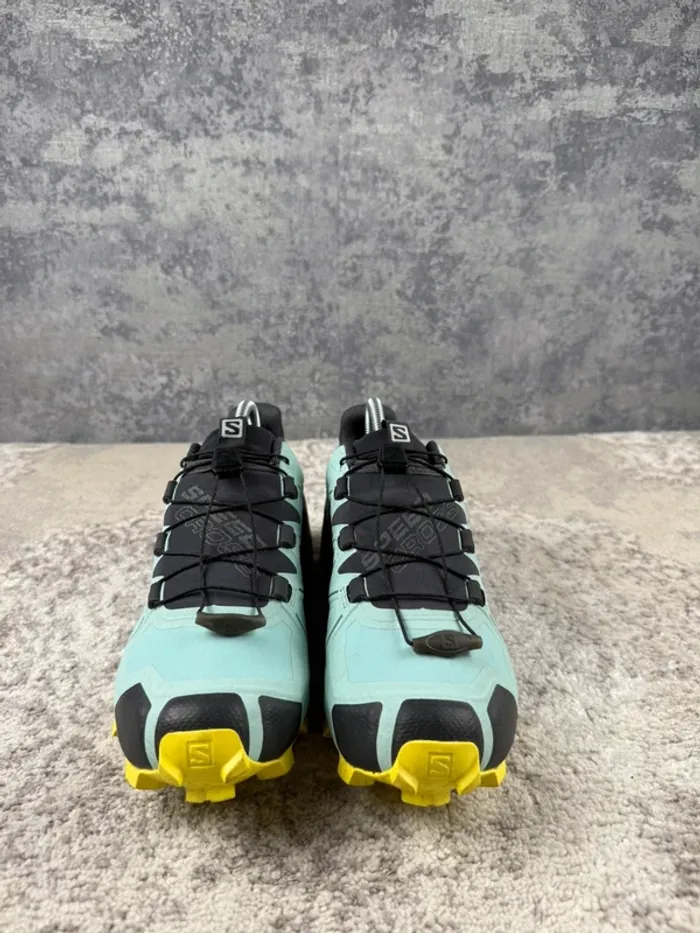 Salomon SpeedCross5 Gore-Tex - Blue & Yellow & Grey - photo numéro 2