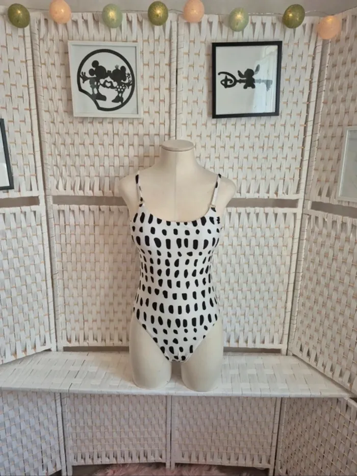 💕joli maillot de bain 1 pièce à pois look rétro chic benetton femme TS/ 36 💕