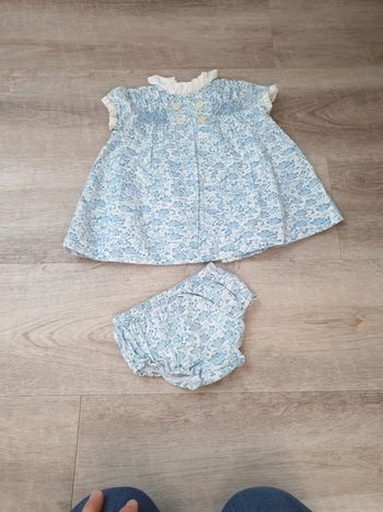 Ensemble robe et bloomer gocco 6/9m