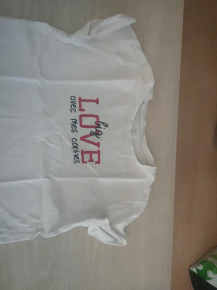 T-shirt blanc Big Love avec mes copines 12 ans - photo numéro 2